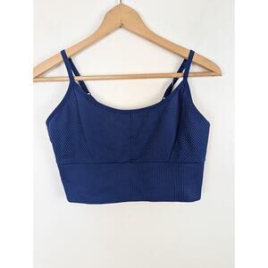 PINK Active XXL Blue Sports Bra Ribbed Spaghetti Straps No Padding